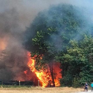 Foto dell'incendio a Cascina Colombara da IlSaronno.it