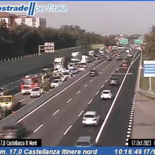 L'incidente di questa mattina visto dalle webcam di Autostrade per l'Italia