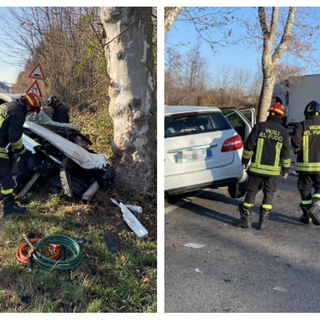 FOTO. Schianto tra un'auto e un camion: paura sulla Briantea a Binago