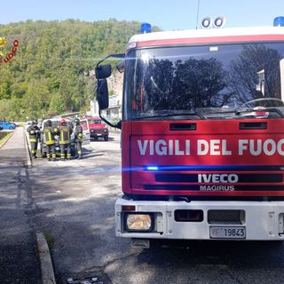 I vigili del fuoco sul luogo dell'intervento