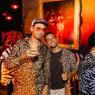 Filippo Degli Abbati, in arte DjDos, con Afrojack, marito di Elettra Lamborghini