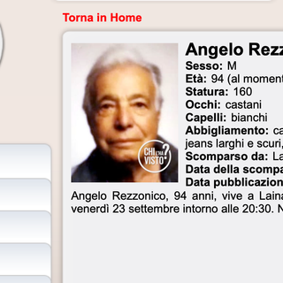 Si cerca nonno Angelo: è scomparso da 11 giorni a Lainate