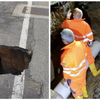 Voragine in via Macchio a Cavaria, lavori a pieno ritmo per il ripristino
