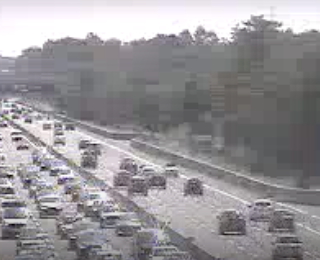 La situazione del traffico vista da una webcam di Autostrade per l'Italia