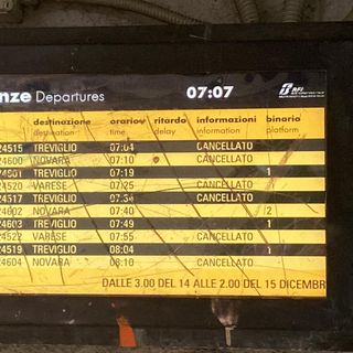 Foto tratta dalla pagina Facebook &quot;Pendolari Trenord&quot;