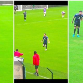 Riceputi, Scapinello e Lorusso corrono sul prato del Chinetti dopo i tre gol al Legnano