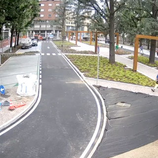La piazza con i test di questa mattina a Gallarate