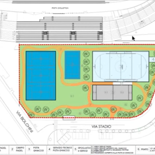 Quattro campi da paddle e una pista ghiaccio provvisoria. Ecco il progetto dell'antistadio