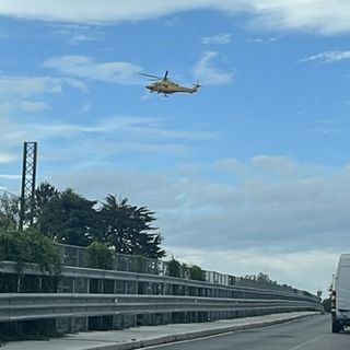 L'elisoccorso in azione a Jerago