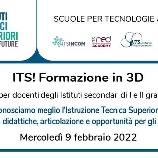 “Formazione in 3D”: webinar rivolto ai docenti sulla formazione terziaria non universitaria