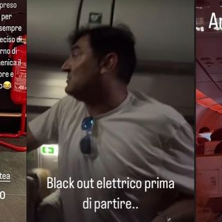 Black out in aereo prima del decollo, Max Giusti tra i passeggeri: &quot;Stiamo calmi sennò ci facciamo male&quot;