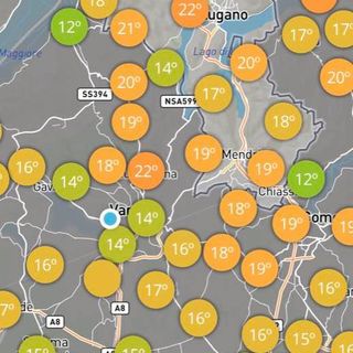 La cartina con le temperature odierne postata dall'esperto Gianluca Bertoni