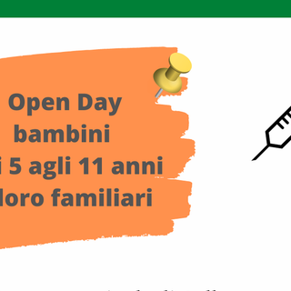 Sabato e domenica open day vaccinali per bambini e familiari
