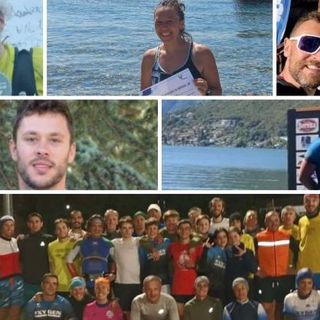 L'allenatore varesino Stefano Galante, il primo da sinistra in cima al collage, e alcuni dei ragazzi e degli adulti che superano ogni limite grazie allo sport e a Oxygen Triathlon