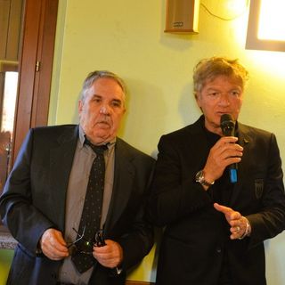 Giancarlo Antognoni con Claudio Ferretti durante la visita della Figc a Leggiuno dello scorso novembre
