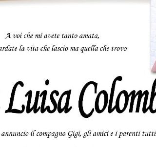 Il necrologio di Piera Luisa Colombo pubblicato sui social da Luigi Campisi