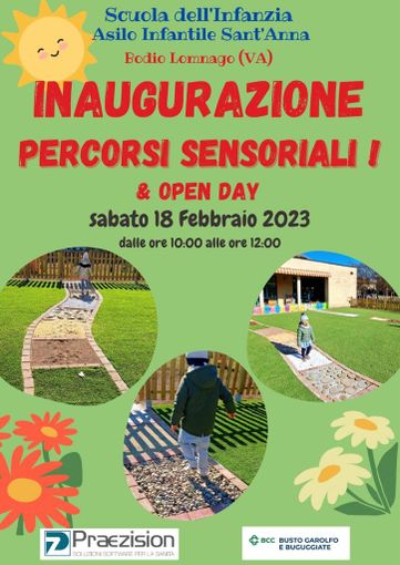 Bodio Lomnago, sabato 18 febbraio l’Asilo infantile Sant’Anna inaugura i nuovi percorsi sensoriali