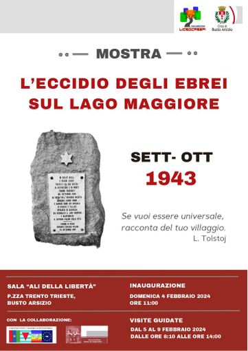 Domenica 4 l’inaugurazione di una mostra sugli eccidi degli ebrei sul lago Maggiore a cura del liceo Crespi
