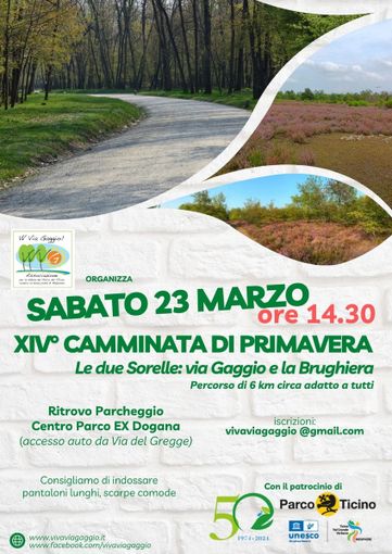 Il 50º anniversario del Parco del Ticino si festeggia con Viva Via Gaggio Il 50º anniversario del Parco del Ticino si festeggia con Viva Via Gaggio