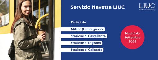 Liuc lancia la navetta sostenibile: collegamenti strategici da Milano, Gallarate, Legnano e Castellanza Liuc lancia la navetta sostenibile: collegamenti strategici da Milano, Gallarate, Legnano e Castellanza