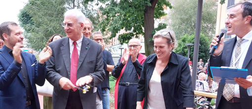 L'inaugurazione del giardino quest'estate, quando la Provvidenza ha riaperto le porte alla città per l'inaugurazione