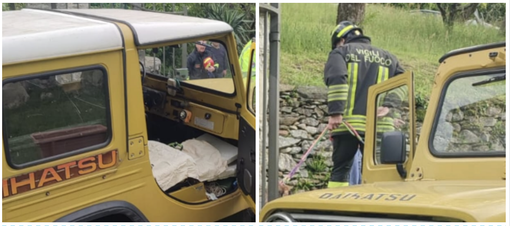 I vigili del fuoco sul luogo dell'incidente