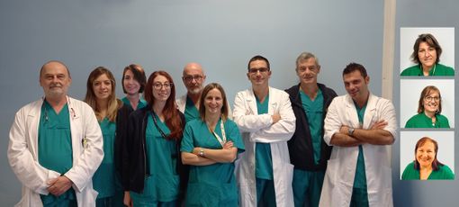 Da sinistra a destra:  dr. Paolo Rocchi, dr.ssa Silvia Coriele, dr.ssa Mara Palumbo, dr.ssa Marika Milani, dr. Franco Pavesi, dr.ssa Laura Bardelli, dr. Stefano Rausei (Direttore), dr. Alberto Reggiori, dr. Vincenzo Pappalardo. Nei box, dall'alto: Valeria Tomasin (Coordinatrice Infermieristica Chirurgia Cittiglio), Antonella Sala (Coordinatrice Infermieristica Chirurgia Angera) e Anna Ruspini (Coordinatrice Infermieristica Day Surgery Cittiglio).
