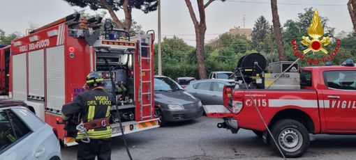 L'intervento dei vigili del fuoco in via dei Salici a Gallarate