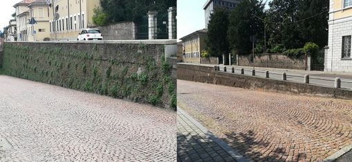 Il muraglione della Costalunga a Castellanza, prima e dopo l'intervento