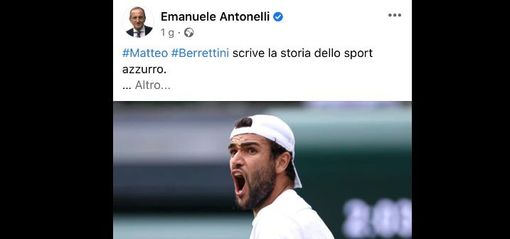 Il post di Emanuele Antonelli parte da Berrettini