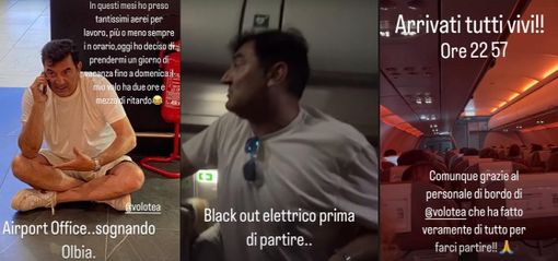 Black out in aereo prima del decollo, Max Giusti tra i passeggeri: &quot;Stiamo calmi sennò ci facciamo male&quot;