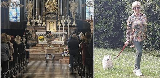 I funerali e l'immagine con cui il Comune aveva reso omaggio a Patrizia Crosta