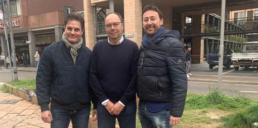 Mauro Binnella tra Giuseppe Taldone e Simone Longhini