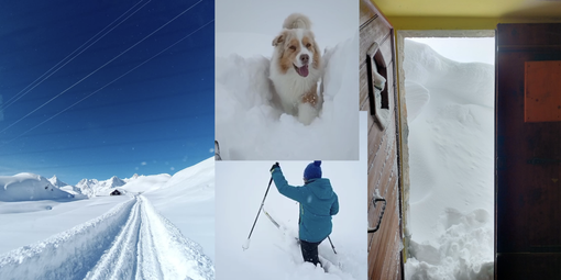 L'effetto della nevicata e il ritorno al sereno. Immagini per cortesia del rifugio e del Cai di Busto