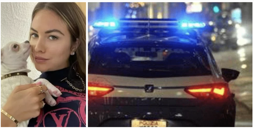 A sinistra: Pamela Genini in una foto pubblicata dai media nazionali. Sul luogo dell'omicidio è intervenuta la polizia