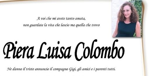 Il necrologio di Piera Luisa Colombo pubblicato sui social da Luigi Campisi