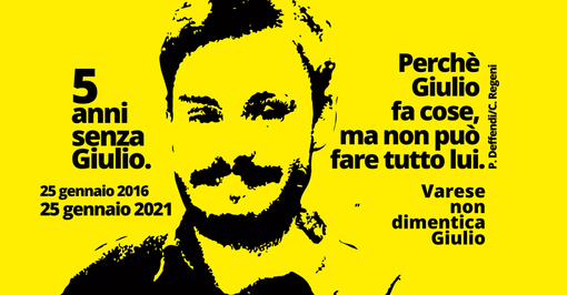 A Varese una panchina gialla in memoria di Giulio Regeni A Varese una panchina gialla in memoria di Giulio Regeni
