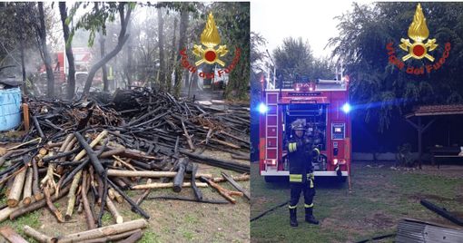 Fagnano, in fiamme due capanni degli attrezzi e un pollaio Fagnano, in fiamme due capanni degli attrezzi e un pollaio