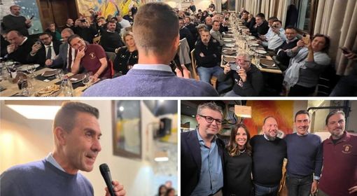 Roberto Vannacci ospite del locale Al Posto Giusto di Varese. Qui sopra a destra è con Andrea Cassani, Isabella Tovaglieri, il padrone di casa Mirko Reto e Max Ferrari