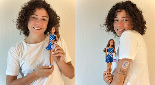 Alice Degradi con la Barbie dedicata ai bambini affetti da diabete di tipo 1 Alice Degradi con la Barbie dedicata ai bambini affetti da diabete di tipo 1