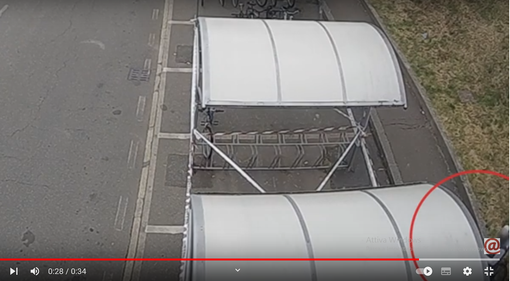 L'inquadratura delle videocamera puntata sulle rastrelliere L'inquadratura delle videocamera puntata sulle rastrelliere