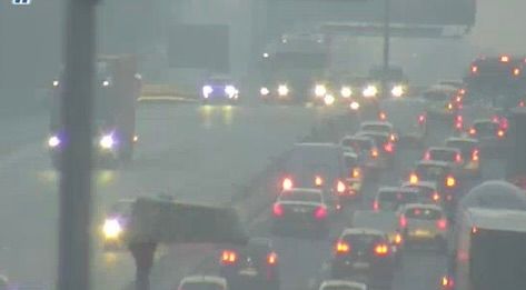 La situazione intorno alle 7.40 immortalata dalle webcam di Autostrade per l'Italia La situazione intorno alle 7.40 immortalata dalle webcam di Autostrade per l'Italia