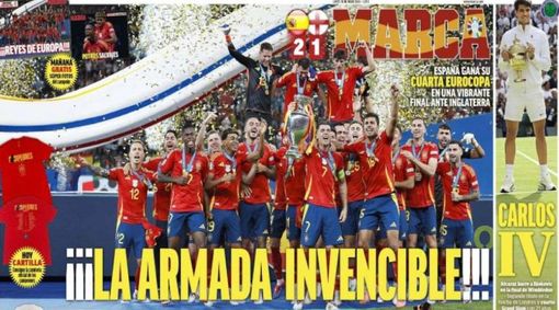 La storica prima pagina del quotidiano sportivo "Marca"