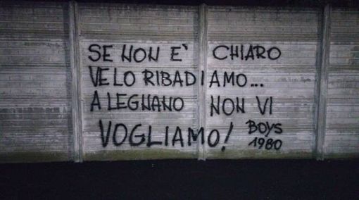 I Boys lilla contro Montanari: «A Legnano non vi vogliamo» I Boys lilla contro Montanari: «A Legnano non vi vogliamo»