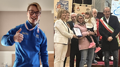 Riccardo splende d'oro in Turchia. Accanto, la sorella Sara ritira il premio alla Pasqua dell'Atleta Riccardo splende d'oro in Turchia. Accanto, la sorella Sara ritira il premio alla Pasqua dell'Atleta