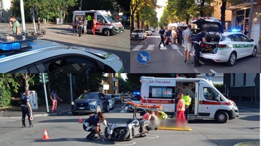 Serata di incidenti a Busto Arsizio: motociclista ferito, pedone investito