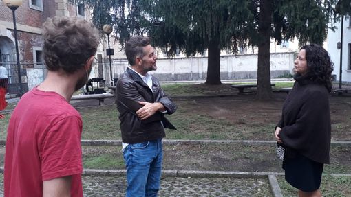Bossari durante una sua visita a Busto nelle ex carceri Bossari durante una sua visita a Busto nelle ex carceri