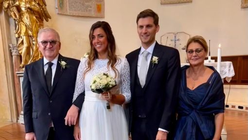 Federica e il suo Leonardo, con i genitori di lui Claudio e Nicoletta