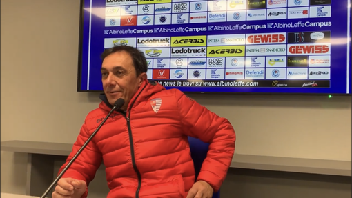 Luca Prina in sala stampa a Zanica