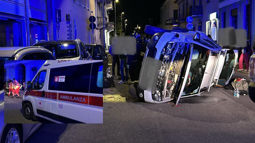 Auto si ribalta, paura a Busto Arsizio